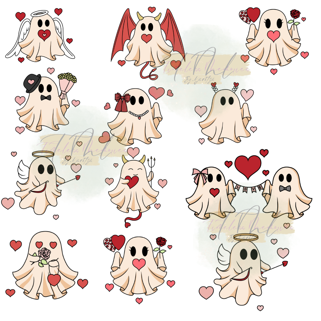 Valentines Ghost Sticker sheet