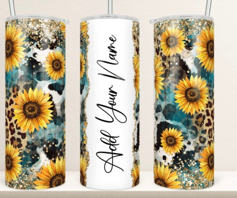 Sun Flower Name Tumbler