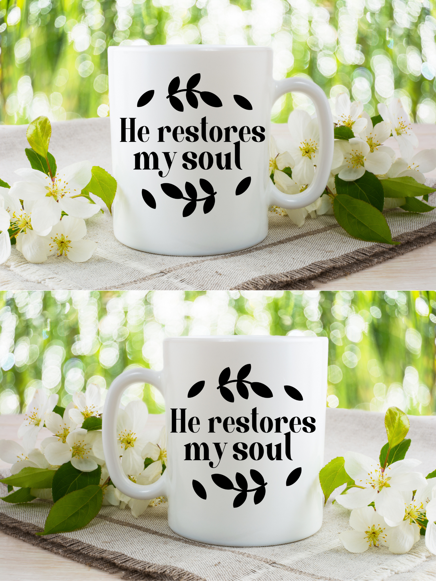 He restores my soul 11 oz coffee mug